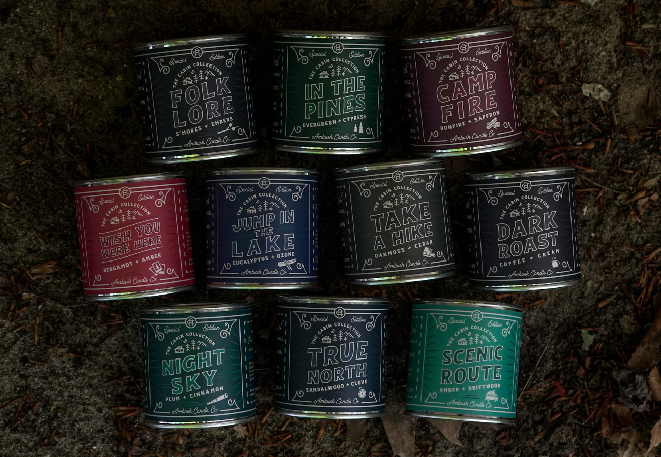 8oz Vegan Soy Wax + Wood Wick Candles by Ambush Candle Co