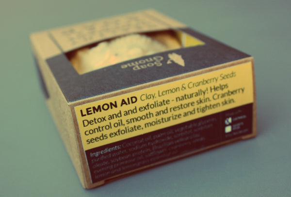 Lemon Aid Soap with Cranberry Seeds